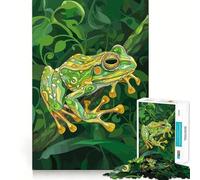 Puzzle da 1000 pezzi per ragazzi con una bellissima rana verde Gioco di squadra perfetto,stimolante per lo sviluppo cognitivo,ideale come regalo o attività rilassante per il compleanno (38x52cm)