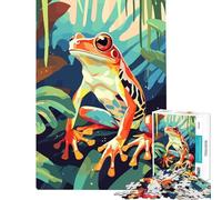 Puzzle da 1000 pezzi per ragazzi con una simpatica rana nella foresta giocattolo educativo gioco impossibile per divertimento in famiglia regalo per compleanni (dimensioni 75x50cm)