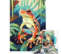 Puzzle da 1000 pezzi per ragazzi con una simpatica rana nella foresta ideale per giochi in famiglia giochi educativi e didattici regalo perfetto per compleanni e attività in famiglia (38x52cm)