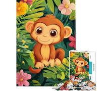 Puzzle da 1000 pezzi per ragazzi con una simpatica scimmietta nella giungla Giocattolo educativo per l'apprendimento giochi rilassanti e attività per la famiglia donne e uomini