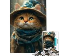 Puzzle da 1000 pezzi per ragazzi con una simpatica strega e un gatto Aiuta a sviluppare la capacità di analisi e logica Gioco divertente per ragazzi dai 14 anni in su (38x26cm)
