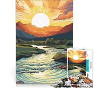Puzzle da 1000 pezzi per ragazzi con una splendida valle e montagna, ideale per rilassarsi, divertirsi a casa, perfetto come regalo di compleanno o per altri scopi 38x26cm