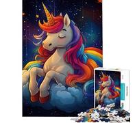 Puzzle da 1000 pezzi per ragazzi con unicorno arcobaleno su una nuvola Divertimento a casa attività per tutta la famiglia giochi adatti a partire dai 14 anni (38x26cm)