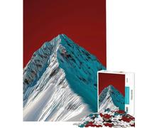 Puzzle da 1000 pezzi per ragazzi con vetta innevata e cielo rosso ideale per compleanni Natale e divertimento in famiglia Giocattolo educativo adatto a persone dai 14 anni in su (38x52cm)