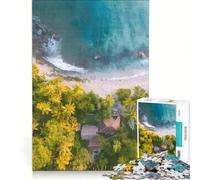 Puzzle da 1000 pezzi per ragazzi con vista aerea di una spiaggia tropicale gioco rilassante divertente e umoristico sfida unica 38x52cm