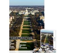 Puzzle da 1000 pezzi per ragazzi con vista aerea di Washington DC Giochi rilassanti attività per famiglie giocattoli antistress che rafforzano l'amore tra le coppie (38x52cm)