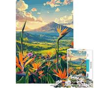 Puzzle da 1000 pezzi per ragazzi con vista sulle montagne e uccello del paradiso ideale per compleanni vacanze di Natale o come passatempo educativo Adatto a partire dai 14 anni (50x75cm)