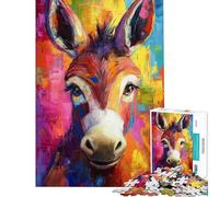 Puzzle da 1000 pezzi per ragazzi con vivace disegno di un asino giocattolo educativo per l'apprendimento giochi rilassanti analisi e logica regalo di compleanno (dimensioni 75x50cm)