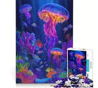 Puzzle da 1000 pezzi per ragazzi con vivace scena di meduse e barriera corallina gioco educativo regalo di compleanno collezione d'artista opera d'arte 38x52cm