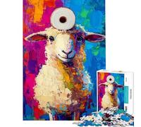 Puzzle da 1000 pezzi per ragazzi con vivaci immagini di pecore taglio di precisione interazione genitore-figlio regalo di Natale o compleanno 38x52cm