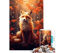 Puzzle da 1000 pezzi per ragazzi con volpe nella foresta gioco interattivo educativo sfida e regalo per donne e uomini decorazione per la casa (dimensioni 38x26cm)