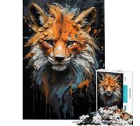 Puzzle da 1000 pezzi per ragazzi con volpi e schizzi di colore Attività divertenti da fare a casa migliora la memoria giocattolo decorativo da parete per ragazzi dai 14 anni in su (50x75cm)