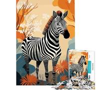 Puzzle da 1000 pezzi per ragazzi con zebra nella foresta Divertimento a casa per tutta la famiglia Giochi adatti a partire dai 14 anni (50x75cm)