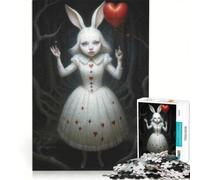 Puzzle da 1000 pezzi per ragazzi Coniglio Bianco con palloncino a forma di cuore ispirato ad Alice nel Paese delle Meraviglie gioco pratico passatempo ideale per le vacanze a casa