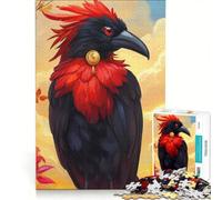 Puzzle da 1000 pezzi per ragazzi corvo crestato rosso giochi rilassanti attività divertenti da fare a casa compleanno e Natale 50x75cm