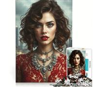 Puzzle da 1000 pezzi per ragazzi, Crimson Elegance, il fascino del glamour vintage, gioco educativo, regalo di compleanno, ideale come regalo per tutta la famiglia 38x26cm