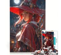 Puzzle da 1000 pezzi per ragazzi "Crimson Under The Moon", gioco pratico, di analisi e logica, adatto come decorazione da scrivania 38x26cm