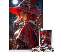 Puzzle da 1000 pezzi per ragazzi "Crimson Under The Moon" Gioco rilassante da parete decorazione educativa con poster abbinato e foglio di curiosità (38x52cm)