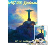 Puzzle da 1000 pezzi per ragazzi Cristo Redentore Rio de Janeiro Puzzle per adulti gioco per famiglie migliora la memoria attività divertenti da fare a casa (dimensioni 38x26cm)