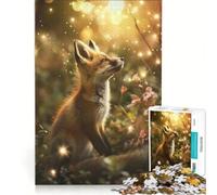 Puzzle da 1000 pezzi per ragazzi: cuccioli di volpe nella foresta incantata, decorazione da parete, passatempo ideale per le vacanze a casa, per rafforzare l'amore tra le coppie 38x52cm
