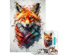 Puzzle da 1000 pezzi per ragazzi curioso puzzle colorato della volpe per adulti giochi per famiglie un'opera d'arte stimolante da completare (dimensioni 50x75cm)