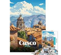 Puzzle da 1000 pezzi per ragazzi Cusco Perù paesaggio urbano attività divertenti da fare a casa giochi educativi adatti a partire dai 14 anni (38x52cm)