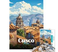 Puzzle da 1000 pezzi per ragazzi Cusco Perù paesaggio urbano divertimento a casa regalo di compleanno gioco impossibile per 14+ anni puzzle offerto (50x75cm)