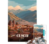 Puzzle da 1000 pezzi per ragazzi Cusco Perù Poster di viaggio per gioco educativo Sfida Giocattolo Giochi rilassanti Antistress Opera d'arte Regalo (dimensioni 50x75cm)
