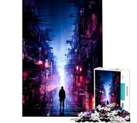 Puzzle da 1000 pezzi per ragazzi Cyberpunk City Of Night gioco educativo sfida gioco rilassante per tutta la famiglia regalo di compleanno (dimensioni 38x52cm)