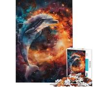 Puzzle da 1000 pezzi per ragazzi Danza del Delfino Cosmica sfida impegnativa da completare decorazione perfetta giocattolo antistress per ragazzi dai 14 anni in su (38x52cm)