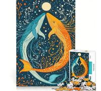 Puzzle da 1000 pezzi per ragazzi Danza delle balene sotto la luna giocattolo educativo sfida impegnativa ideale come regalo 50x75cm