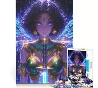 Puzzle da 1000 pezzi per ragazzi, Dea guerriera egizia, giochi rilassanti, decorazione per la casa, adatto per la scrivania 38x52cm