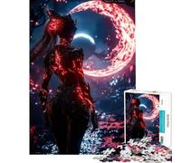 Puzzle da 1000 pezzi per ragazzi Demone infuocata sotto la luna cremisi Sfida educativa antistress Giocattolo educativo adatto a partire dai 14 anni (38x26cm)