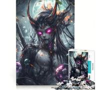 Puzzle da 1000 pezzi per ragazzi, Demone Oscuro con le Corna, Giocattolo Antistress, Per Divertimento in Famiglia, Regalo per Amici e Familiari 38x26cm