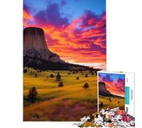 Puzzle da 1000 pezzi per ragazzi Devils Tower al tramonto attività divertenti da fare in casa sfida impegnativa gioco pratico adatto a persone dai 14 anni in su 50x75cm