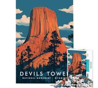 Puzzle da 1000 pezzi per ragazzi Devils Tower Wyoming Giocattoli educativi Gioco pratico Regalo di compleanno Regalo di Babbo Natale segreto (dimensioni 38x52cm)