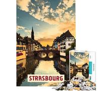 Puzzle da 1000 pezzi per ragazzi di Strasburgo giocattolo educativo gioco di assemblaggio ottimo regalo per gli amanti del gioco (dimensioni 38x26cm)