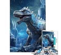 Puzzle da 1000 pezzi per ragazzi dinosauri in un mondo di ghiaccio Giochi rilassanti giocattoli avvincenti per coltivare la pazienza sfida impegnativa (dimensioni 38x26cm)