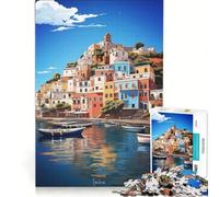 Puzzle da 1000 pezzi per ragazzi, dipinto ad olio di Ischia, antistress, da assemblare, compleanno e Natale 38x26cm