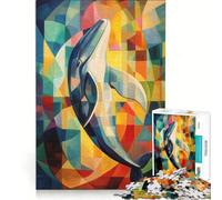 Puzzle da 1000 pezzi per ragazzi dipinto ad olio di una balena gioco divertente e stimolante da completare ideale come regalo per tutta la famiglia 38x52cm
