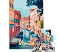 Puzzle da 1000 pezzi per ragazzi dipinto del canale di Venezia impegnativo da completare decorazione perfetta giocattolo antistress per ragazzi dai 14 anni in su (38x52cm)