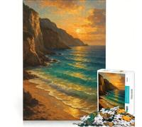 Puzzle da 1000 pezzi per ragazzi, dipinto di tramonto sulla costa, giochi educativi, assemblaggio di modelli, collezione d'artista, belle arti 50x75cm