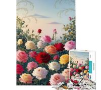 Puzzle da 1000 pezzi per ragazzi dipinto di un roseto ideale per compleanni e Natale Gioco educativo e impegnativo per ragazzi dai 14 anni in su (50x75cm)