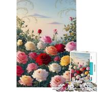 Puzzle da 1000 pezzi per ragazzi dipinto di un roseto sfida di velocità da completare gioco rilassante per ragazzi dai 14 anni in su (38x26cm)