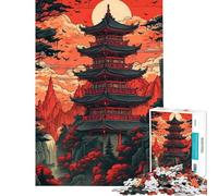 Puzzle da 1000 pezzi per ragazzi dipinto di un tempio giapponese puzzle per adulti giocattolo decorativo da parete regalo perfetto per gli appassionati di videogiochi (dimensioni 50x75cm)