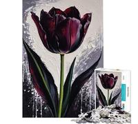 Puzzle da 1000 pezzi per ragazzi dipinto "La regina dei tulipani della notte" gioco rompicapo stimolante giocattolo ideale come regalo e per divertirsi in famiglia (dimensioni 38x52cm)