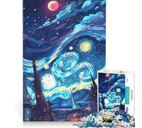 Puzzle da 1000 pezzi per ragazzi dipinto "Notte stellata" gioco divertente allena la mente e la mano migliora l'amore tra le coppie 50x75cm