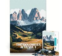 Puzzle da 1000 pezzi per ragazzi, Dolomiti Alta Via Italia, con intagli di precisione, ideale per allenare la concentrazione, divertente gioco per i momenti di relax e come regalo di Natale (50x75cm)