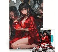 Puzzle da 1000 pezzi per ragazzi: Donna con sfera rossa e specchi rotti giochi rilassanti attività divertenti da fare a casa regali unici per compleanno e Natale 50x75cm
