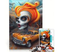 Puzzle da 1000 pezzi per ragazzi: Donna Teschio e Auto︰ L'Anima della Macchina Gioco interattivo Migliora la memoria compleanno e Natale 50x75cm